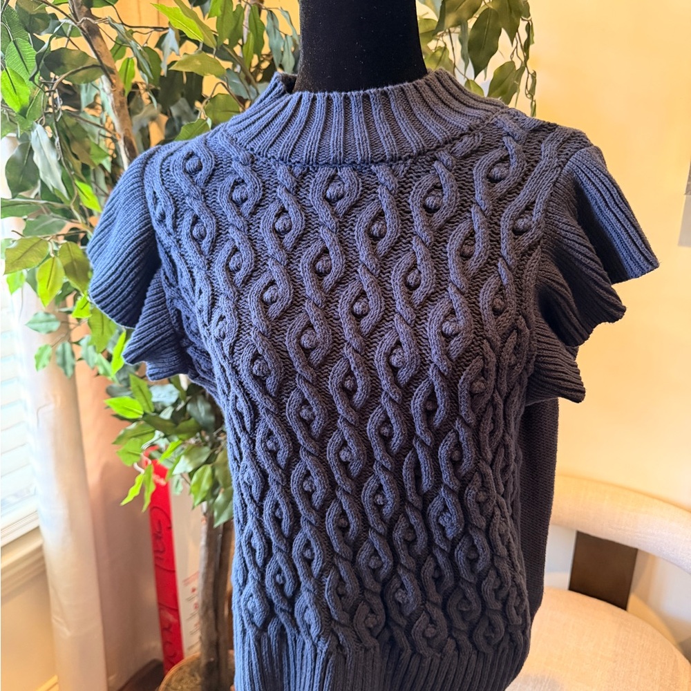 Cable Knit Navy Sweater